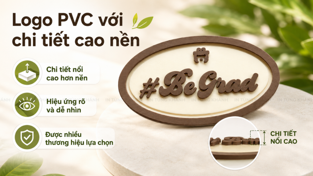 Logo PVC với chi tiết cao nền