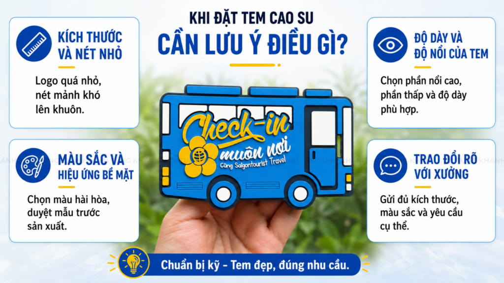 Những điều cần lưu ý khi đặt tem cao su