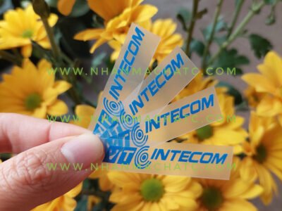Tem ép nhiệt in logo VTC