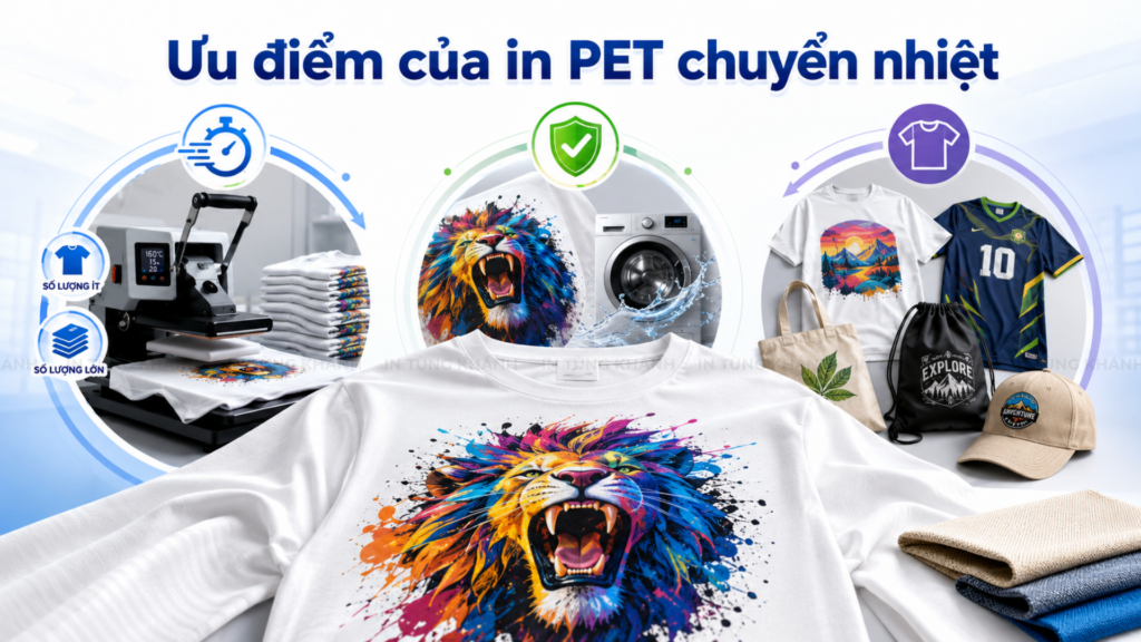 Ưu điểm của hình thức in pet chuyển nhiệt
