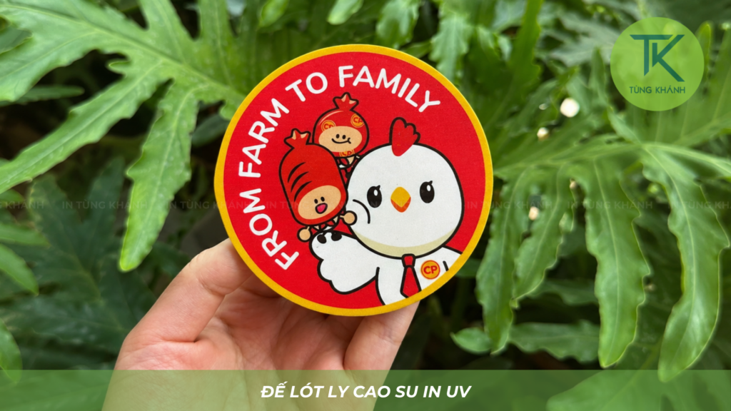 Đế lót ly cao su in UV