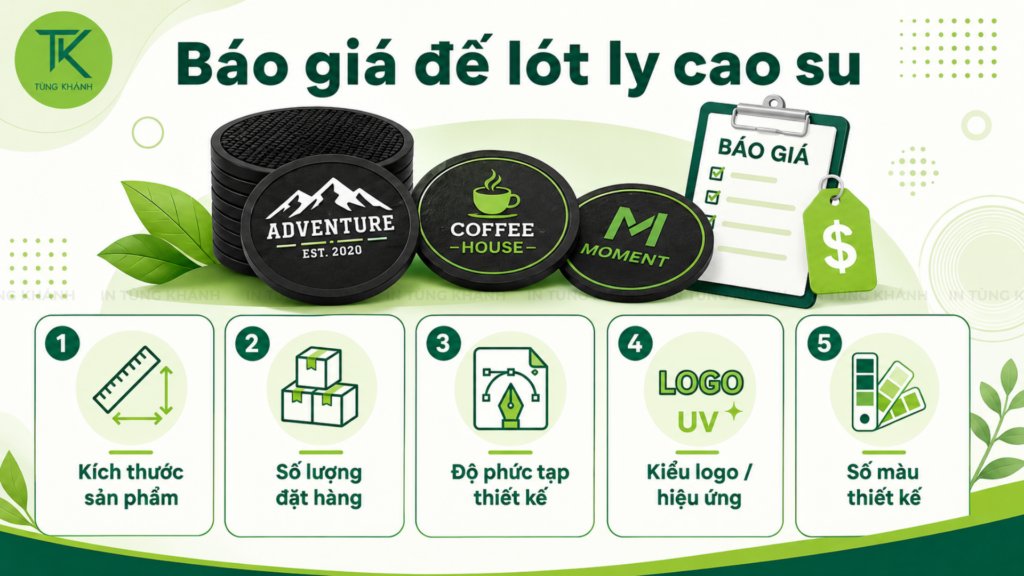 Báo giá lót cốc cao su phụ thuộc vào yếu tố nào