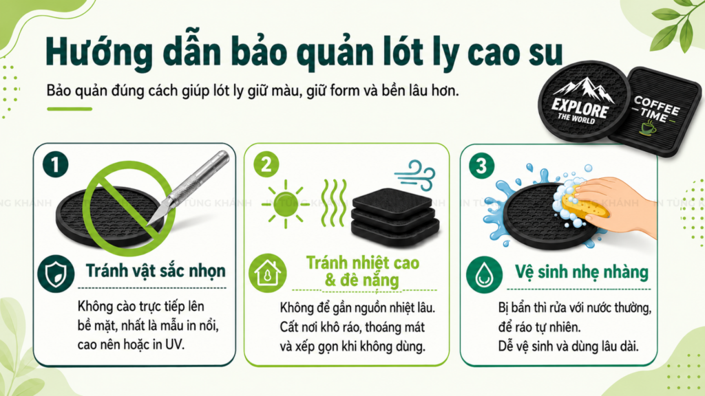 Hướng dẫn bảo quản lót ly cao su