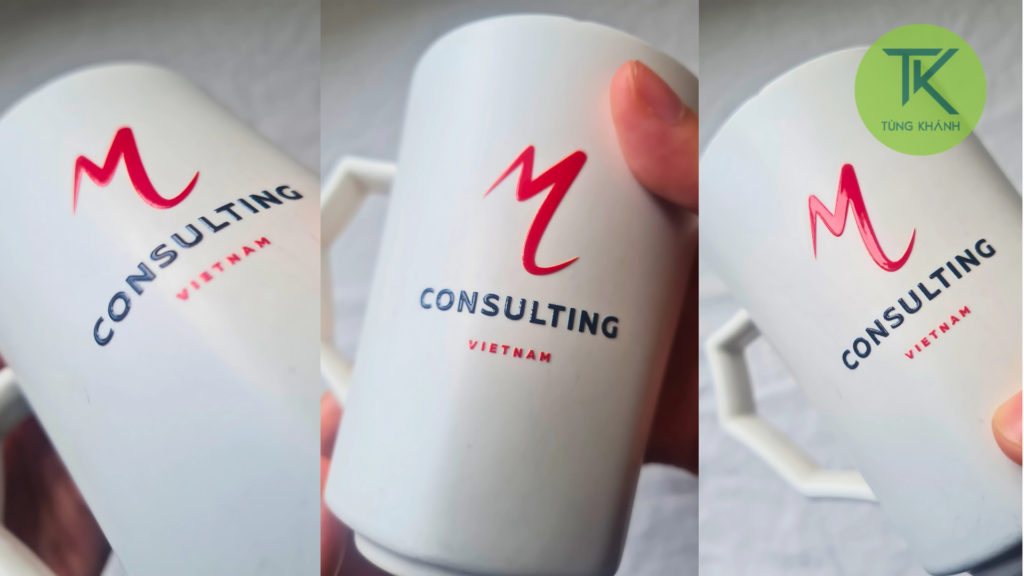 Nhãn DTF in trên cốc bền chắc