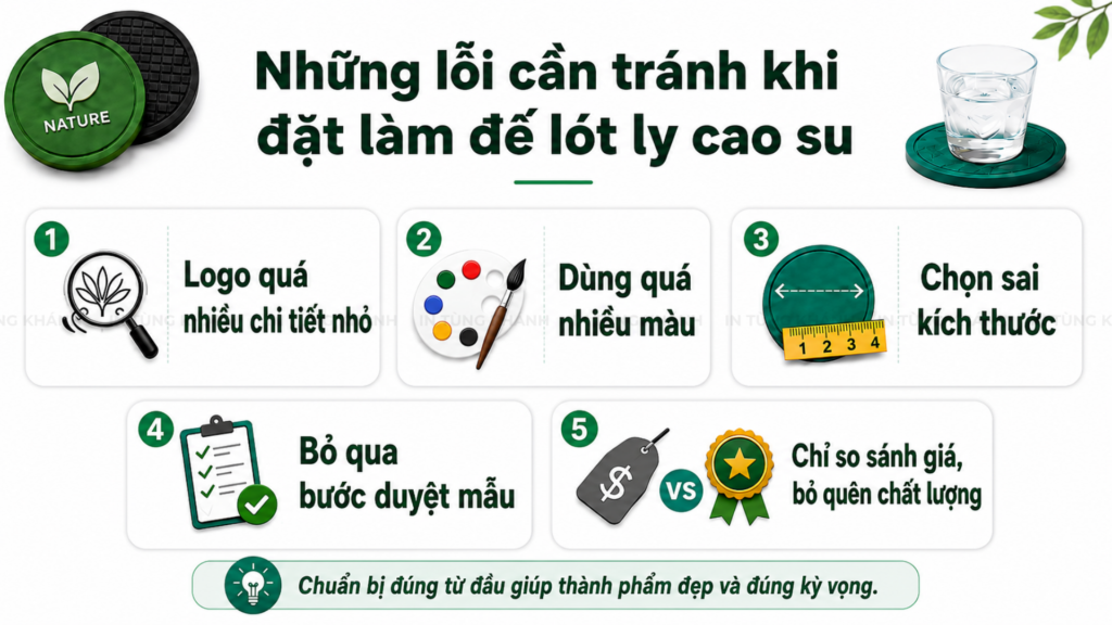 Những lỗi cần tránh khi đặt làm đế lót ly cao su