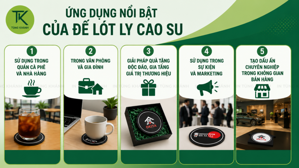 Ứng dụng nổi bật của đế lót ly cao su