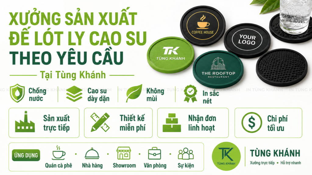 Xưởng sản xuất đế lót ly cao su theo yêu cầu Tùng Khánh