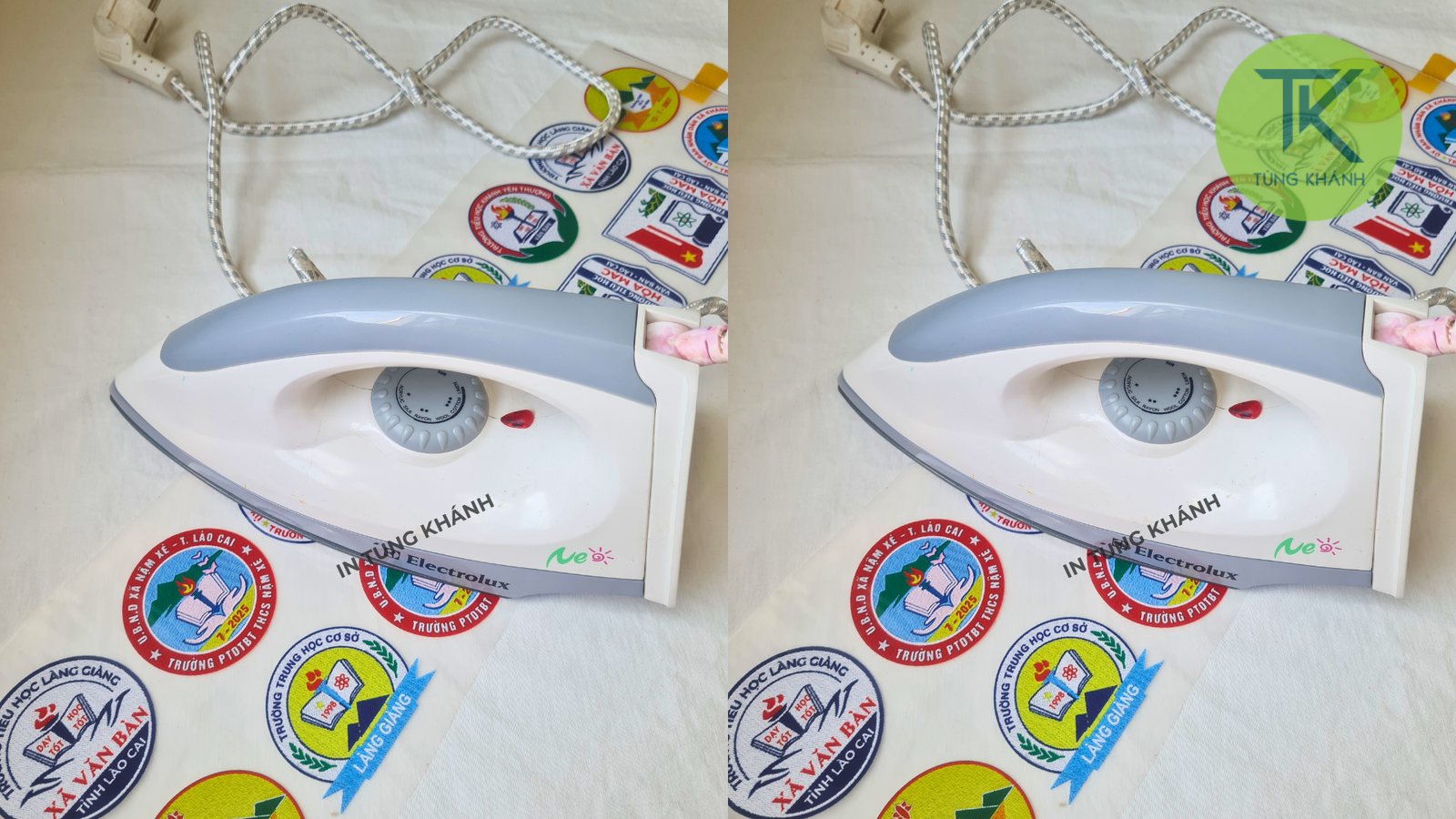 In pet bằng bàn là cầm tay