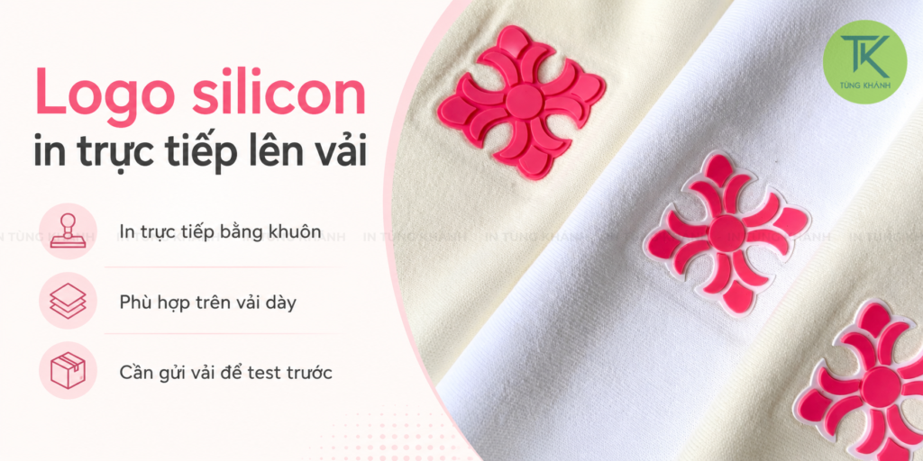 Logo silicon in trực tiếp lên vải