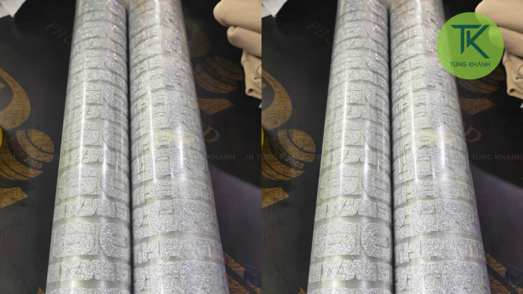 Cuộn decal kim tuyến bạc thành phẩm
