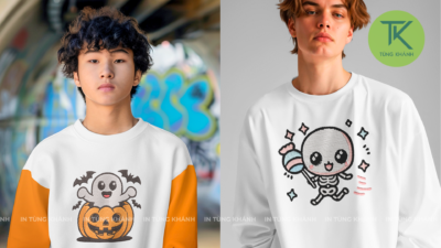 In pet thêu trên áo mùa đông