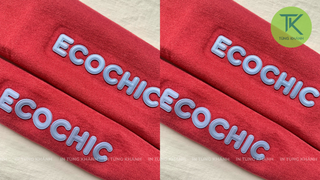 Tag cao su may trên áo local brand