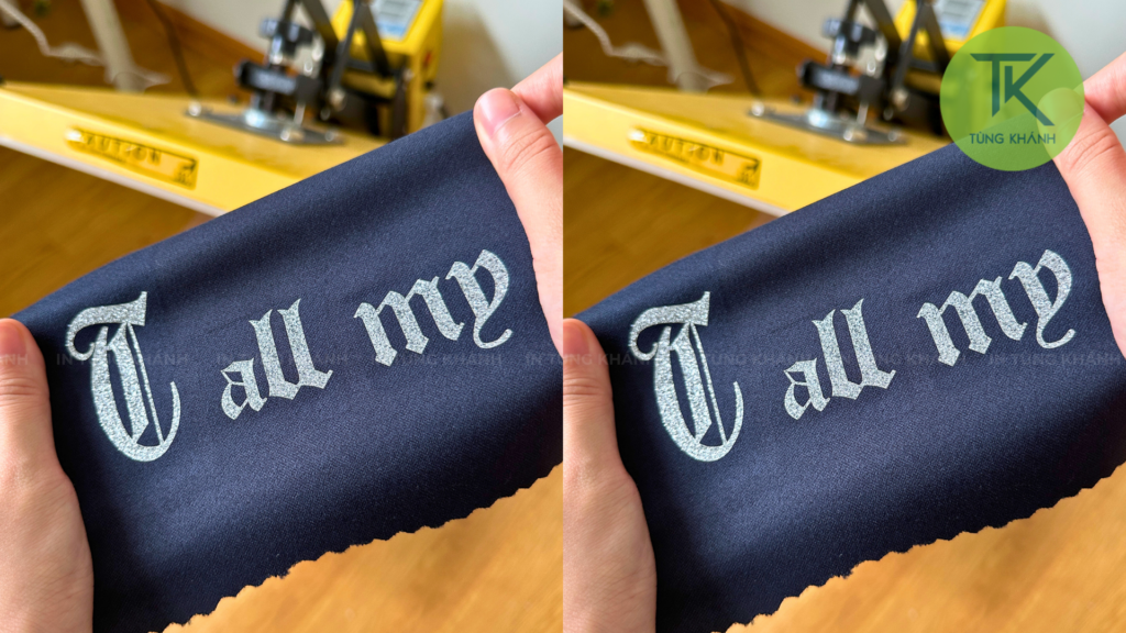 Decal nhũ bạc lấp lánh nổi bật