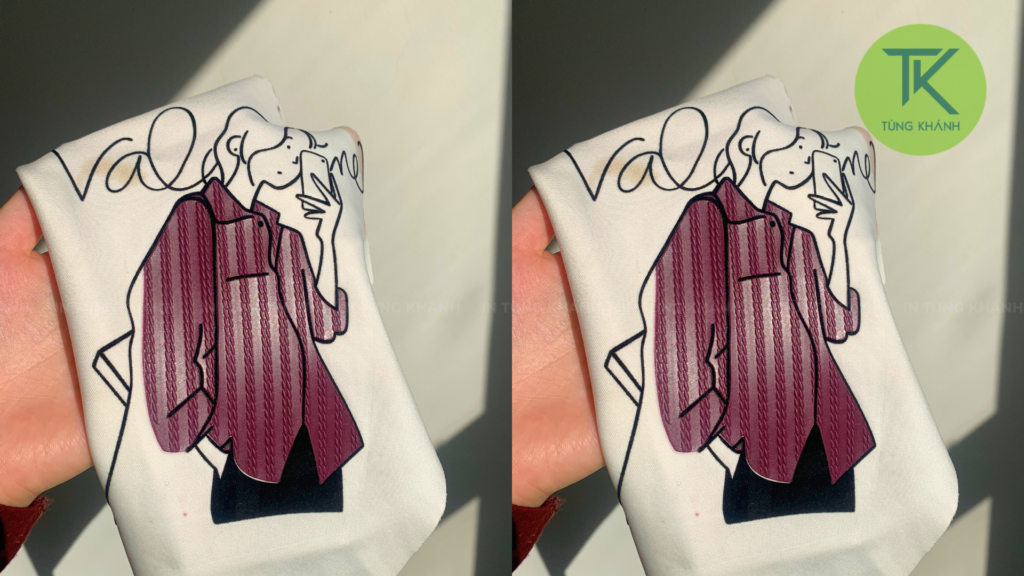 Kích thước hình in decal nhung kết hợp silicon