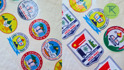 Logo trường học bằng pet thêu