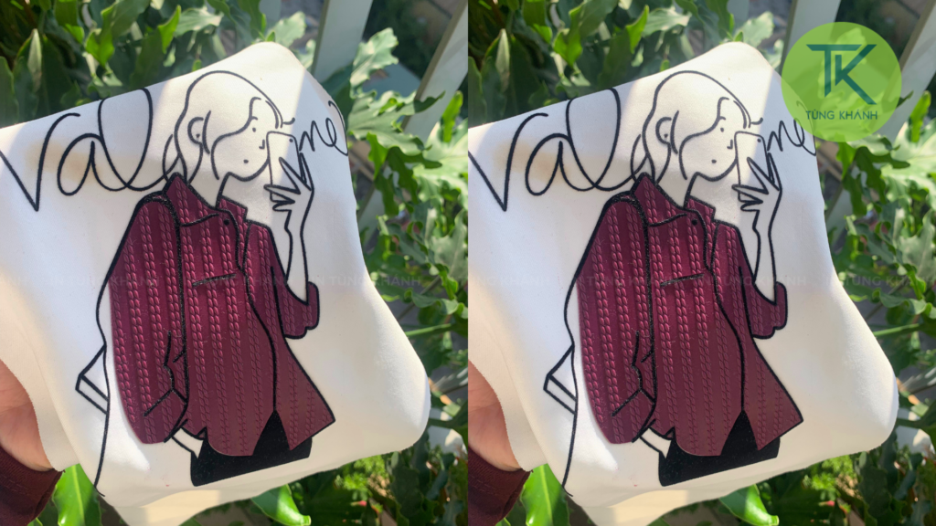 Mẫu decal nhung kết hợp silicon