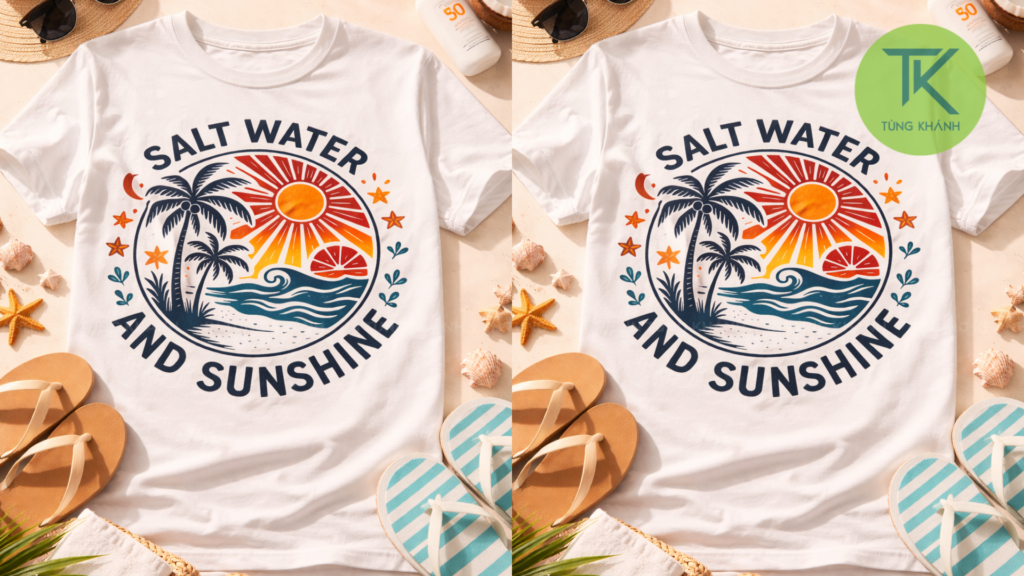 Hình in áo thun graphic biển tối giản 