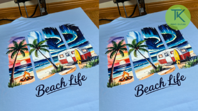 Hình in phong cảnh biển mùa hè