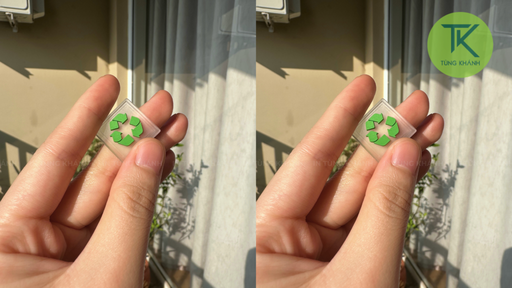 Mẫu tem mác cao su biểu tượng tái chế