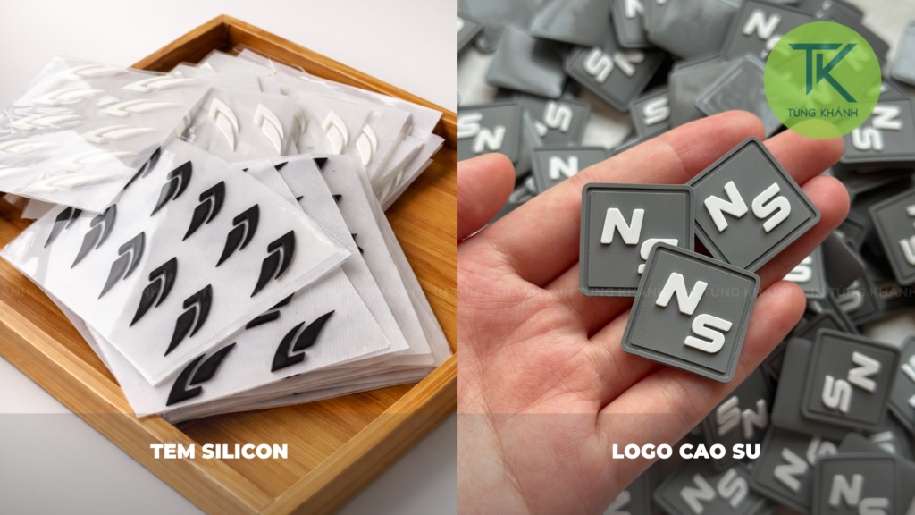 Nhãn mác silicon với logo cao su