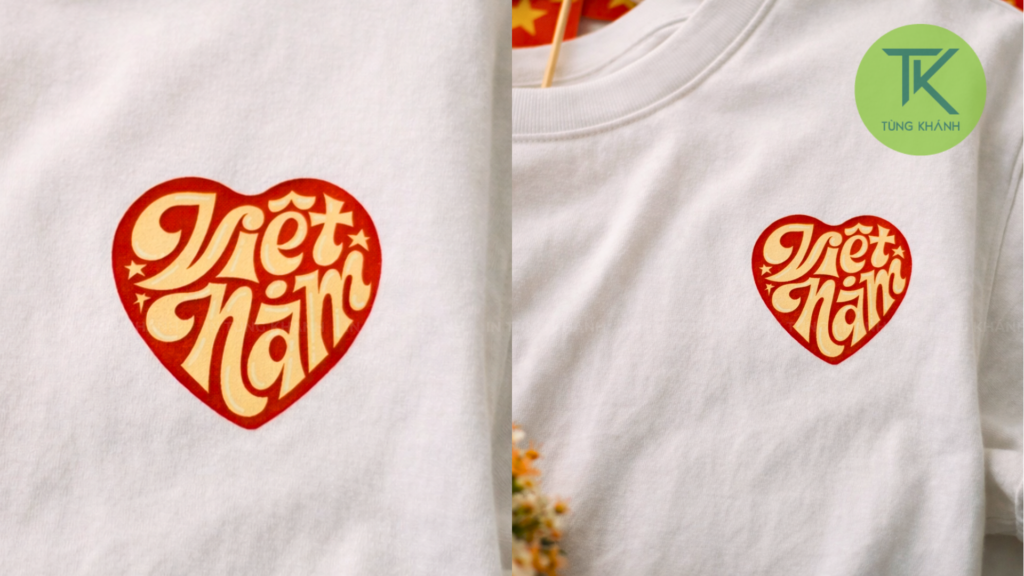 Chữ "Việt Nam" cách điệu trong hình trái tim