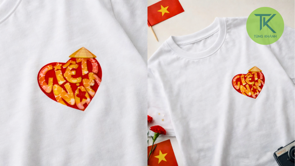 Chữ "Việt Nam" cách điệu trong hình trái tim