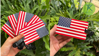 Mẫu thẻ hành lý cờ Mỹ đơn giản