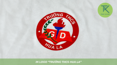 In logo trường học bằng công nghệ in pet