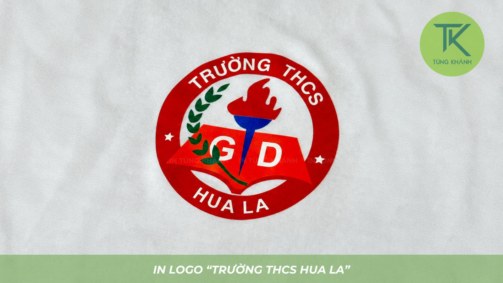 In logo trường học bằng công nghệ in pet