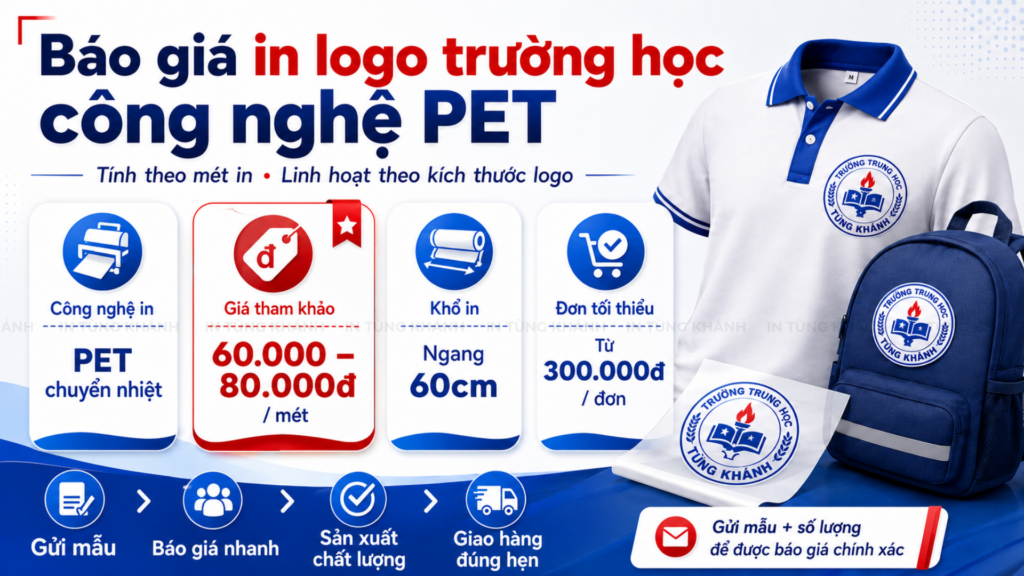Báo giá in logo trường học công nghệ in pet