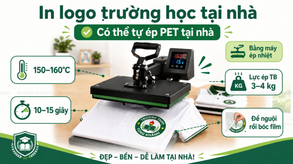 Hướng dẫn in logo trường học bằng máy ép nhiệt