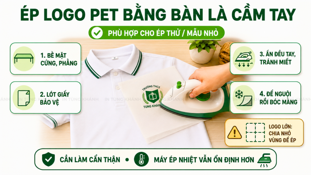 Hướng dẫn in logo trường học tại nhà bằng bàn là cầm tay