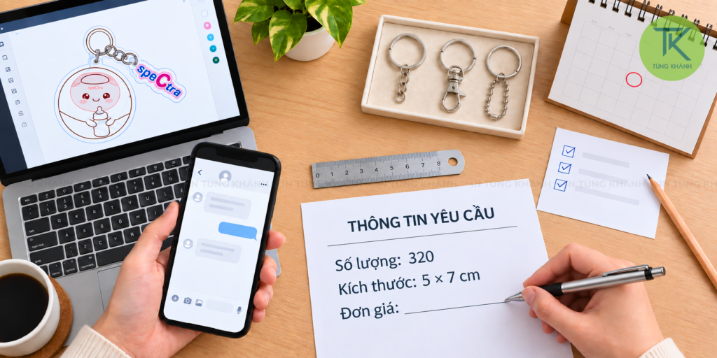 Thông tin cần gửi khi muốn nhận báo giá móc khóa mica nhanh