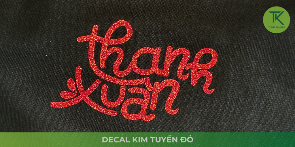 Decal kim tuyến ép nhiệt màu đỏ