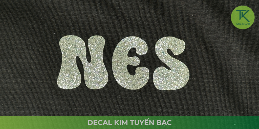 Logo và chữ đơn sắc dùng decal kim tuyến bạc