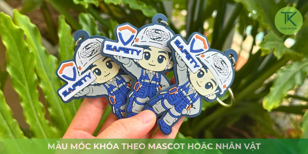 Mẫu móc khóa silicon theo mascot hoặc nhận vật