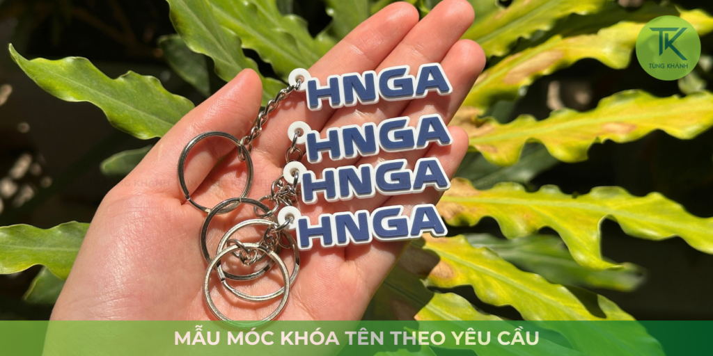 Mẫu móc khóa tên theo yêu cầu