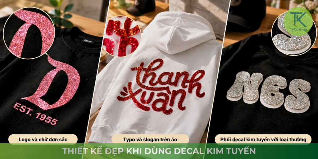 Những kiểu thiết kế đẹp khi dùng kim tuyến